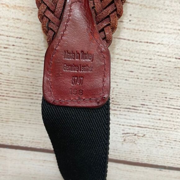 BRAIDED SUSPENDERS IN GENUINE LEATHER‎ - Picture 2 of 8